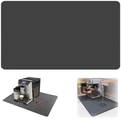 Afdruipmat voor de keuken, 60 x 50 cm, absorberende keukenmat, keukenmat, koffiezetapparaat, afdruipmat voor keuken, koffiezetapparaat (donkergrijs)