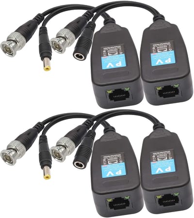 Video Balun RJ45 naar BNC Transceiver voor CCTV Beveiligingssystemen - 2-Pairs