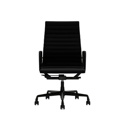 Vitra - Aluminium Chair - EA 119 - diepzwart - Hopsak - zwart - Wieltjes voor harde bodems
