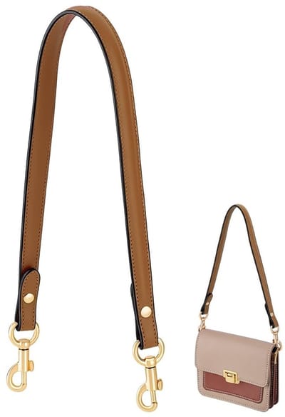 Dailygoods- Tasriem Echt Leer - 64 cm/25" Schouderriem - Gouden Sluitingen - Zacht en Slijtvast - Duurzaam en Sterk - Antislip Textuur