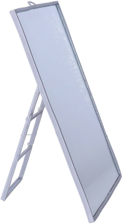 Tendance Basic make-up spiegel/scheerspiegel - grijs - op standaard - kunststof - 23 x 17 cm - reisspiegel