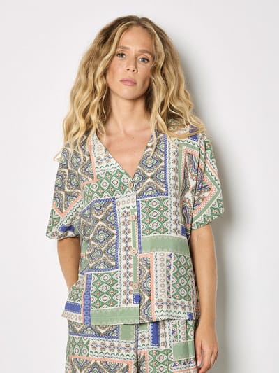 Folk patchwork blouse