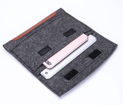 Peachy Insteekhoes geschikt voor iPad mini kunstleer en vilt - Grijs hoesje