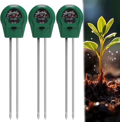 3-in-1 Bodemvochtmeter voor Planten met pH, Temperatuur en Lichtmeter voor Binnen en Buiten Gebruik