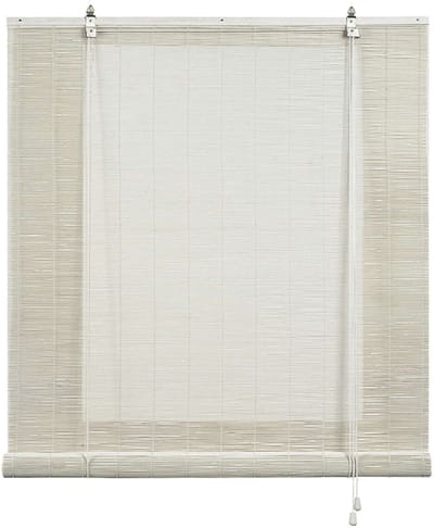 Storesdeco - Bamboe rolgordijn voor binnen en buiten - Wit, 60x175 cm