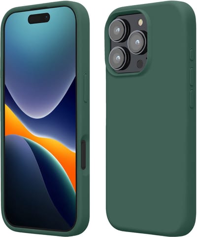 kwmobile telefoonhoesje geschikt voor Apple iPhone 16 Pro - Hoesje met siliconen coating - Smartphone case in dennengroen