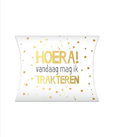 Gondeldoosje Hoera vandaag mag ik trakteren - 5 stuks 14,5 x 2,5 x 12 centimeter