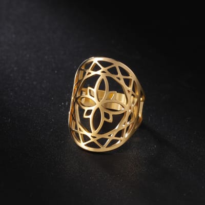 Likgreat Anneaux Réglables Pentagramme Nœud Triquetra Yin Yang Croix Symbole Om Anneaux Pentacle Pour Femmes Bijoux Saint-Valentin Nouveau resizable