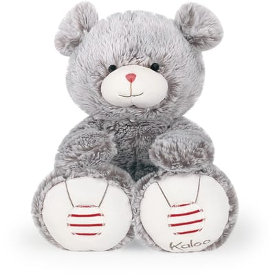Kaloo knuffelbeer groot grijs - pluche speelgoedbeer 38 cm.