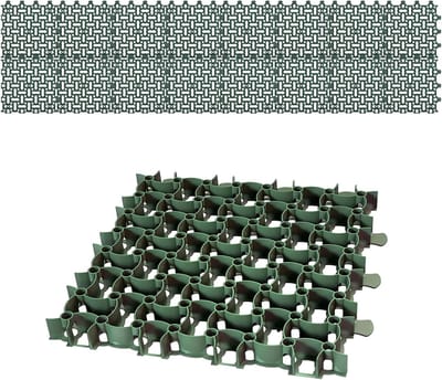Gazonroosters - Parkeerplaten Bodemstabilisatie - Opritten Terrassen Stabiliseren - Honingraat Structuur 16 T/m² - 50x50cm 4m² Totaal - Groen