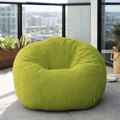 HomeMiYN Rondvormige Zitzak Sofa – Groen – Zachte Techstof – 180 kg Capaciteit – Comfortabel & Stijlvol – Ideaal voor Woonkamer, Slaapkamer & Thuiswerkplek