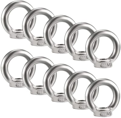10 Stuks M10 Ringmoeren van RVS - Draadogen voor Hefaccessoires en Bevestigingselementen