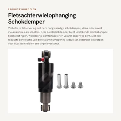 Dailygoods- Schokdemper Luchtschokdemper - Fietsachterwielophanging - Aluminiumlegering - Lichtgewicht Ontwerp - Afdichtingsontwerp - Hoge Sterkte - Fietsvering