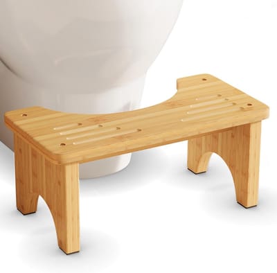 Bamboe Toiletvoetsteun 6.9 Inch - Houten Potty Stool voor Volwassenen
