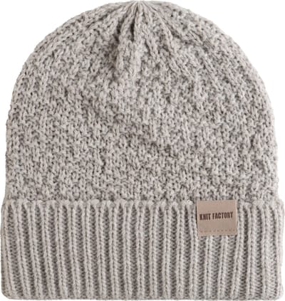 Knit Factory Haze Gebreide Muts Heren & Dames - Beanie hat - Iced Clay - Warme licht grijs wintermuts - Unisex - One Size