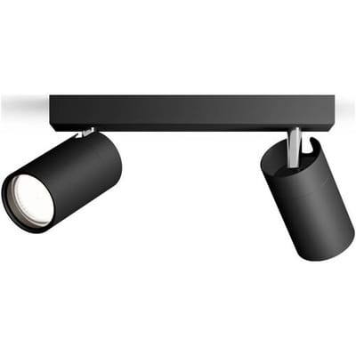 Philips Idris Spot - Spatwaterdicht IP44 - 5W - Zwart - Badkamerlamp - Twee lichtpunten - Alleen geschikt voor LED spots