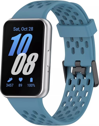Strap-it Ademend siliconen bandje met gespsluiting - geschikt voor de Samsung Galaxy Fit 3 (grijsblauw)