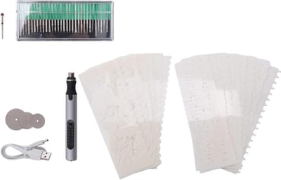 Elektrische Graveerpen - Etspen Set - Objecten Personaliseren - Oplaadbaar Draadloos - 21 cm - Zilver