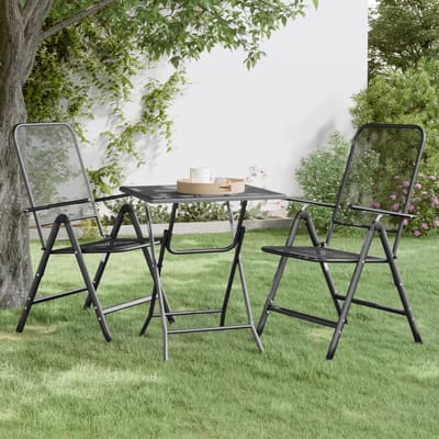 vidaXL - Tuintafel - 60x60x72 - cm - metaalgaas - antracietkleurig