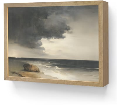 Wandlamp 40x30 cm - Oplaadbaar - Kust - Golven - Rots - Storm - Wandlampen binnen woonkamer - Slaapkamer lamp - Decoratieve nachtlamp - Vloerlamp draadloos