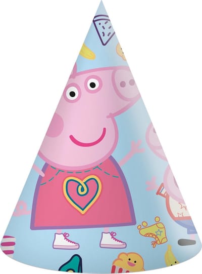 Peppa Pig hoedjes kinderfeest 6 stuks