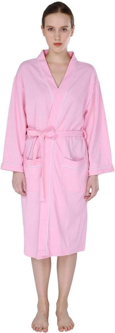 Dames Kimono - Badjas Sauna Jas - Ontspanning Thuis - Wafelprint Stijl - 40 x 30 x 1 cm
