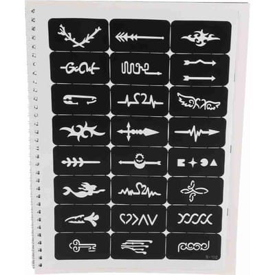 Tijdelijke Tattoo Stencils 204 Patronen Waterbestendig Herbruikbaar Uitgesneden Body Art Stencil voor Cosplay white