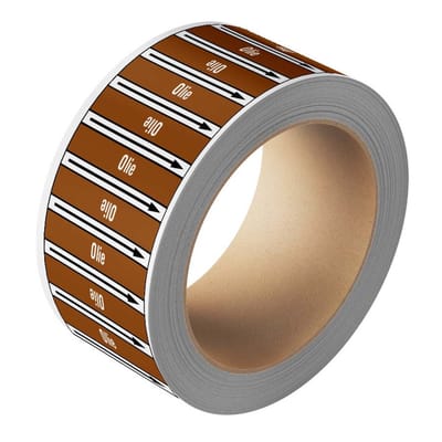 Olie leidingmarkering op rol, 25 meter 126 mm