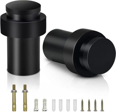 2 artikelen Deurstopper van roestvrij staal - Stille deurstopper - deurstopper - deurstopper zwart - Cilindrische deurstopper - deurvastzetter - 40*64*35 mm - Zwart - Roestvrij staal