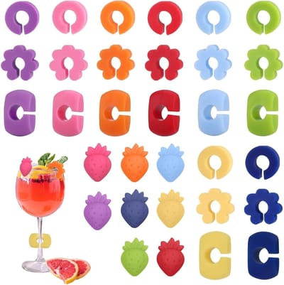 Herbruikbare Siliconen Wijnglas Markers - Antislip Drinkglazen Ringen voor Champagne, Martini en Bruiloft Decoratie - Perfect voor Thuisbar en Feestjes