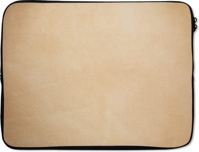 Laptophoes 17 inch - Leer - Structuur - Lederlook - Beige - Laptop sleeve - Binnenmaat 41x28 cm - Zwarte achterkant - Back to school spullen - Schoolspullen jongens en meisjes middelbare school - Macbook air hoes - Chromebook sleeve