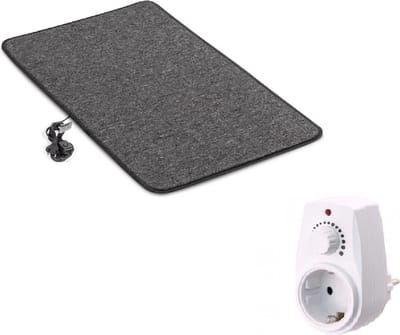 Elektrische verwarmde mat om voeten te verwarmen met dimmer 50x90cm 96W-128w, antraciet