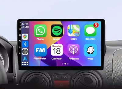 Autoradio 4/64GB met Carplay en Android auto | Geschikt voor Peugeot Bipper, Citroen Nemo, Fiat Fiorina Qubo 2008-2017 | Radio scherm met Navigatie | 2008 2009 2010 2011 2012 2013 2014 2015 2016 2017