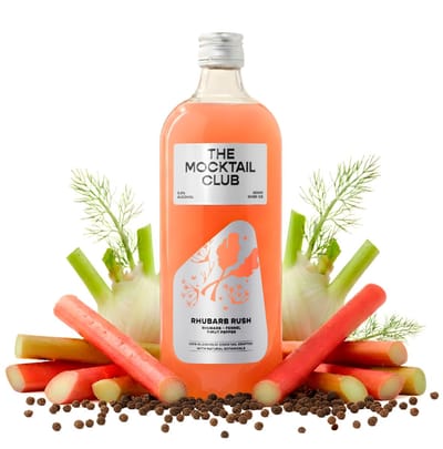 The Mocktail Club Rhubarb Rush 99cl – Mocktail alcoholvrij ready to drink | Aperitief zonder alcohol op basis van citroengras en zwarte thee