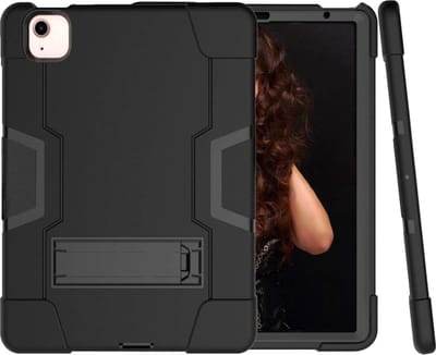 Tablet Hoes Heavy Duty robuuste standaardhoes - Shock Proof Standcase Hoes Geschikt voor: iPad Air 4 / Air 5 10.9 inch & Apple iPad Pro 11 2020/2021/2022 11 inch - Zwart