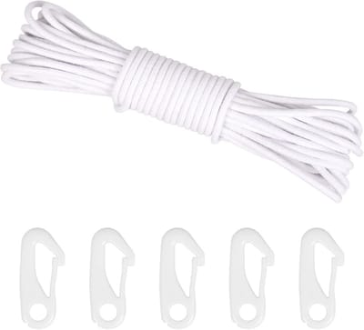 15M Tuin Vlaggenmast Touwset met Clips - Duurzaam en Sterk Nylon Touw voor Buiten