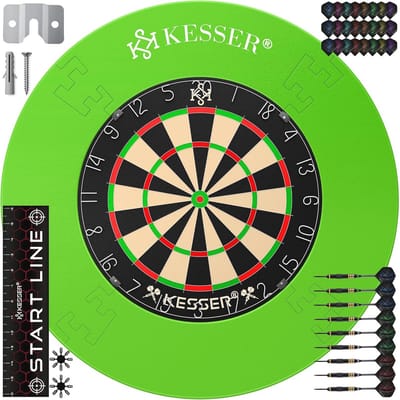 Professioneel Dartbord met 9 Dartpijlen en Accessoires - Hoogwaardige Steeldart Set