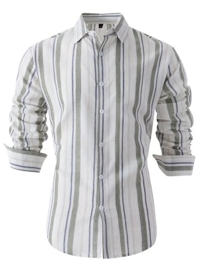 Livano Linnen Blouse Heren - t shirt - Polo - Overhemd - Shirt - Zomer - Ibiza Stijl - Groen - Maat S