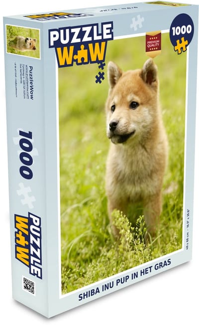 Puzzel Shiba Inu pup in het gras - Legpuzzel - Puzzel 1000 stukjes volwassenen