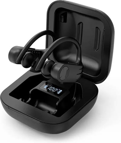 DrPhone DualTune Draadloze Sport Oordoppen – Bluetooth 5.0 – TouchControl – VoiceControl – IPX5 – 24 Uur – Zwart