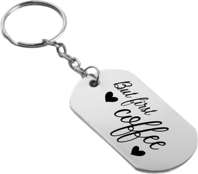 Akyol - maar eerst koffie sleutelhanger - Koffie - familie vrienden - cadeau - 54 x 29mm