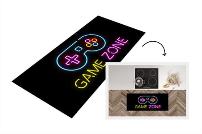 Keukenloper - Loper keuken - Game - Neon - Quote - 120x50 cm - Keukenloper vinyl