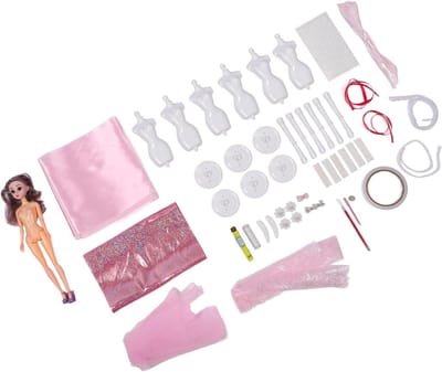 Poppenkleertjes Maken - Kleding Design Kit - Creatief Knutselen - Geen Naaiwerk Nodig - 6 Mannequins - Multicolor