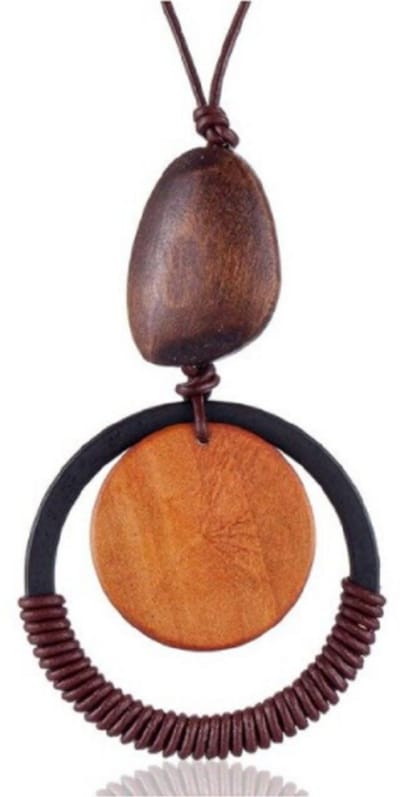 Houten bruine halsketting Irin collier Allergievrij-Charme Bijoux