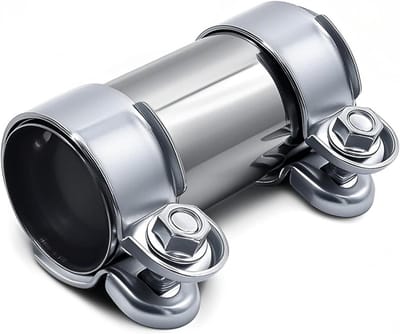Dubbele uitlaatpijpklem Ø 65 mm x 125 mm voor motoren en auto's, roestvrijstalen slangklem, duurzame uitlaatklem voor optimale prestaties en bevestiging