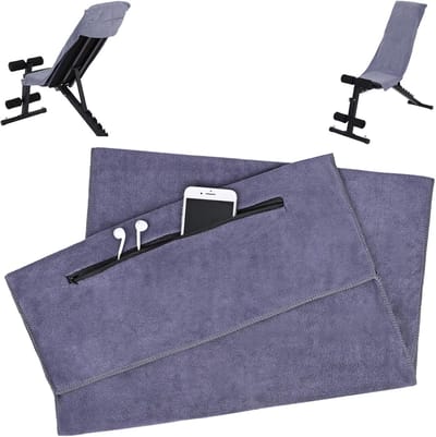 Fitness Handdoek - Sport Handdoek - Intensief Trainen - Met Capuchon En Zakje - 120 x 50 cm - Grijs