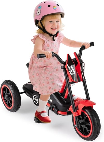 Kinderdriewieler - Kleine fiets - Buiten spelen - Stuurbegrenzing en antislip - 79 x 43 x 51 cm - Rood