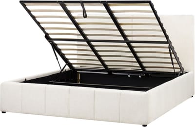 CASTELNAVET - Tweepersoonsbed - Wit - 180 x 200 cm - Polyester