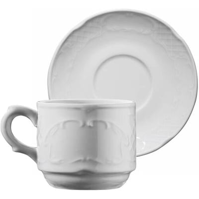 GGM Gastro (24 Stück) CLASSICO - Kaffe-/ Teetasse - 250 cc - Weiß - inkl. Untertasse Wit