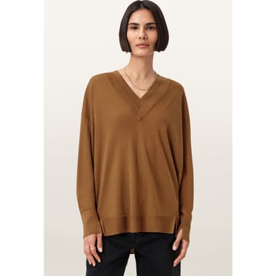 AllSaints Bern Panel V Neck Black Taglia: XS | Maglioni a maglia Outlet | Donna | Nero
